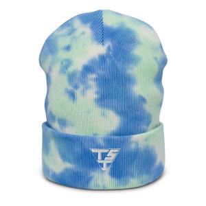 TSI Embroidered Tie-dye Cuffed Beanie (WHITE LETTERING)