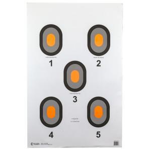 Action Target 5 Bull's-Eye with Orange Center Paper Target 100 Pack