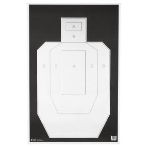 Action Target, IPSC/PBKB, Unofficial IPSC Practice Target, High Visibility Black Background On White Paper, 23"x35", 100 Per Box