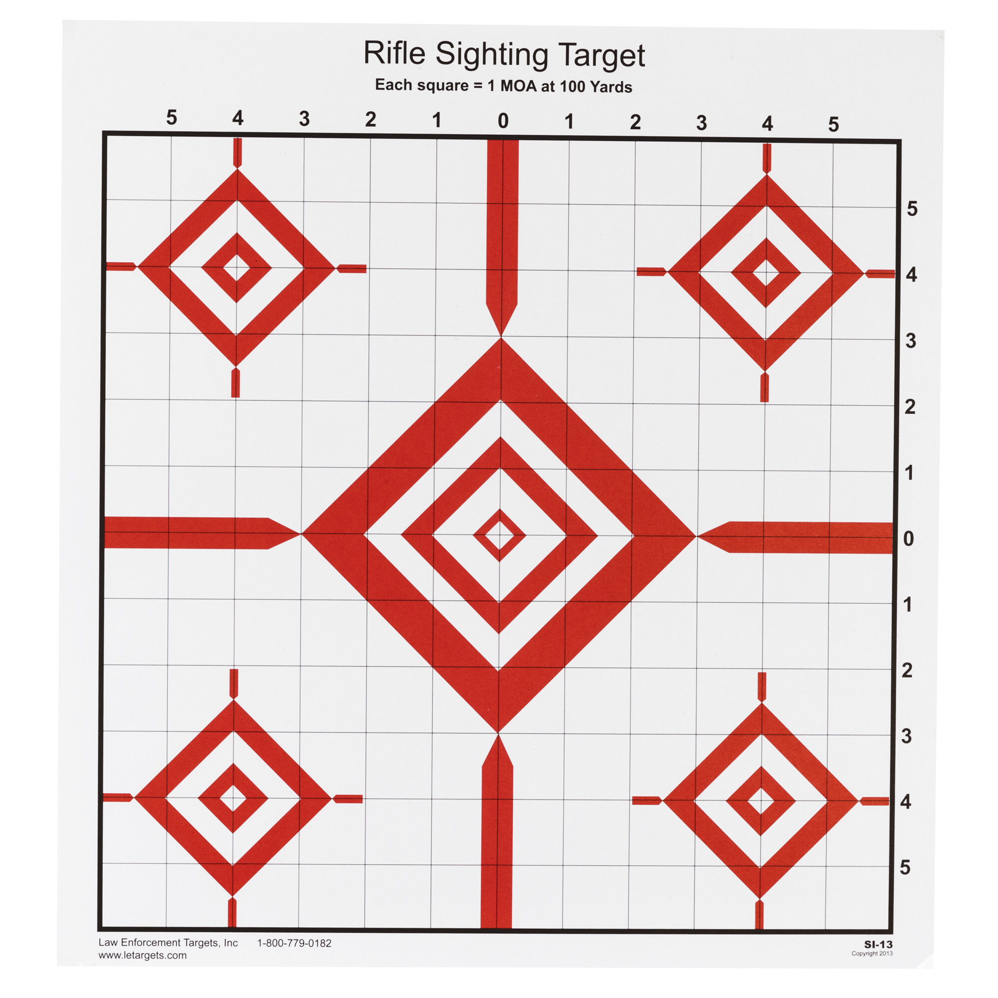 Action Target SI-13 Advanced Rifle Sighting Paper Target 100 Pack
