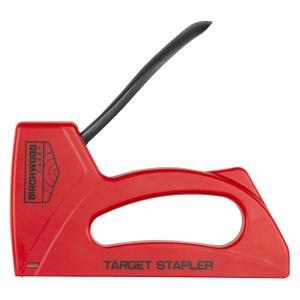 Birchwood Casey, Target Stapler, Works on Cardboard or Plastic Targets, Compact Design, Staples Included, Red