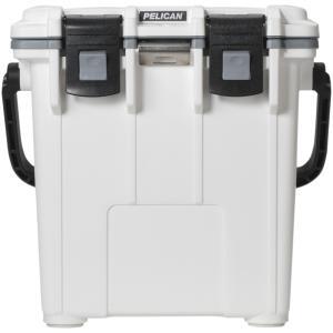 Pelican, Elite Cooler, White/Gray, 20 Quarts, Molded-In Tie Downs, Integrated Cup Holders