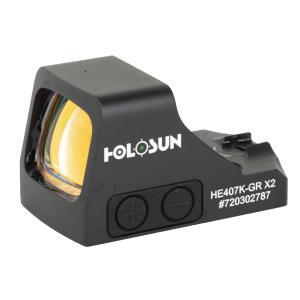 Holosun Technologies, 407K-X2 Green Dot, Black Color, Side Battery, 6 MOA Dot