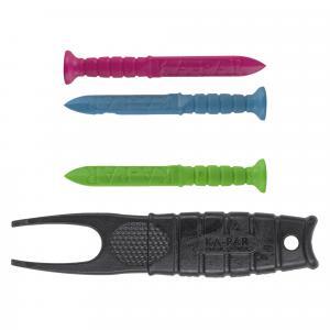 KABAR, KA-PAR Golf Tool, Includes 4 Golf Tees and Divot Tool, Plastic, Black
