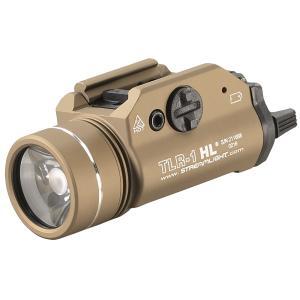 Streamlight, TLR-1 HL, High Lumen Rail Mounted Tactical Light, Pistol and Picatinny, Flat Dark Earth, C4 LED 1000 Lumens With Strobe, 2x CR123 Batteries