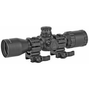 Leapers, Inc. - UTG, BugBuster, Rifle Scope, 3-12X32, Mil Dot Reticle, Black, 1" Main Tube, Medium Profile QD Lever Lock Rings