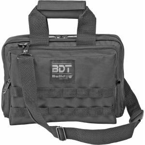 Bulldog Cases, Deluxe 2 Pistol Range Bag w/ Strap & MOLLE, Black
