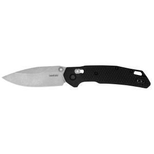Kershaw, Heist, Folding Knife, Flipper Assisted Opening, Plain Edge, D2 Tool Steel, Stonewashed Finish, Glass Filled Nylon Handle, 3.2" Blade, 7.6" Overall, Includes Deep Carry Pocket Clip