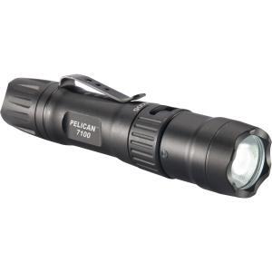 Pelican, 7100 Variable Output LED - 695/348/33 Flashlight with Clip, Rechargeable, Nylon Holster, Black