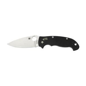 Spyderco, Manix 2 XL, 3.875" Folding Knife, Clip Point, Plain Edge, CPM-S30V, Black G10, Circle Thumb Hole/Pocket Clip