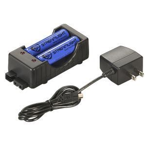 Streamlight, 18650 Charger, Flashlight, Charging Cradle w/ 18650 Lithium ion Batteries, Black