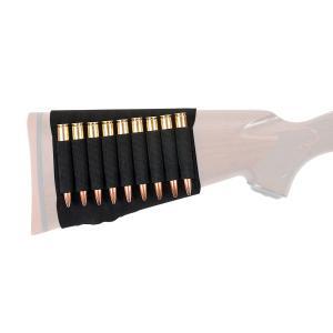 Allen, Basic Buttstock Rifle Shell Holder, Black elastic Material, (9) Rifle Rounds