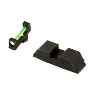 AmeriGlo, Sight, Fits Glock 17,19,22,23,24,26,27,33,34,35,37,38,39, Green Fiber Front Black Rear
