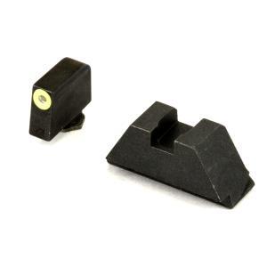 AmeriGlo, Tritium Night Sight, Fits All Glocks except 42/43, Green Tritium LimeGreen Lumi Outline Front Black Rear, Tall Suppressor Set