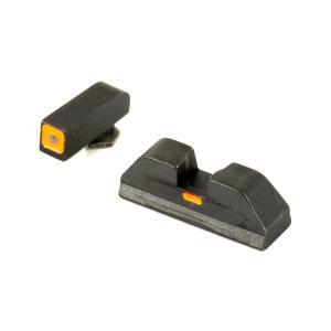 AmeriGlo, CAP - Combative Application Pistol Tritium Night Sight, Fits Glock 17,19,22,23,24,26,27,33,34,35,37,38,39, Green/Orange, Green Tritium Front Sight With Orange LumiOutline, Rear Sight with Orange Lumi Horizontal Center Line